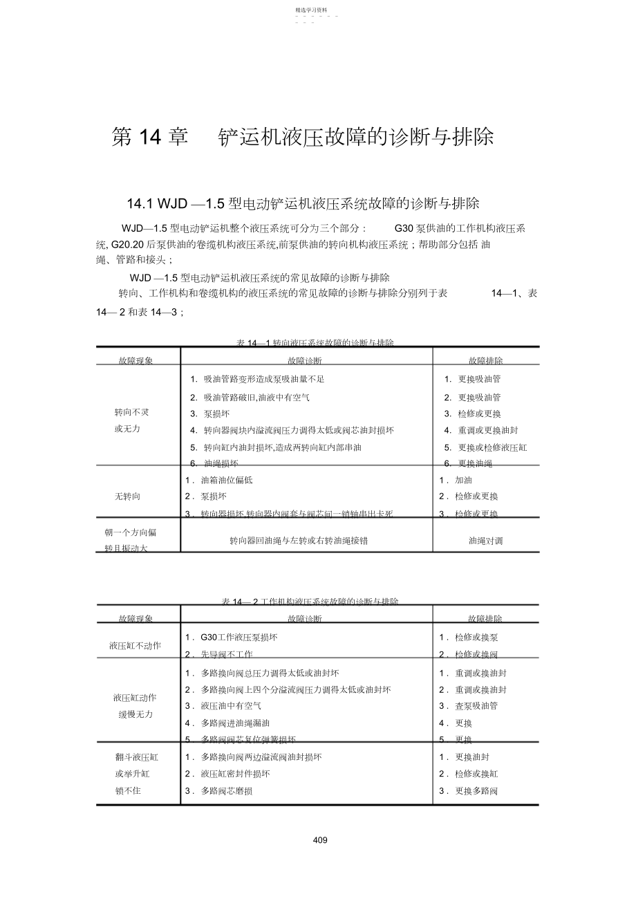 2022年液压维修第章--铲运机液压故障的诊断与排除.docx_第1页