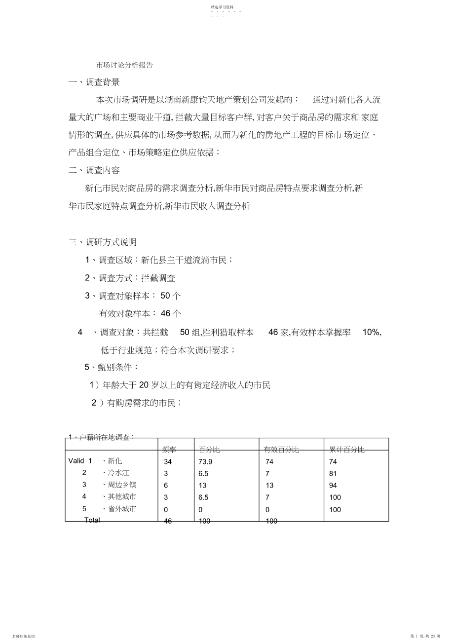 2022年某住房市场调查报告.docx_第1页