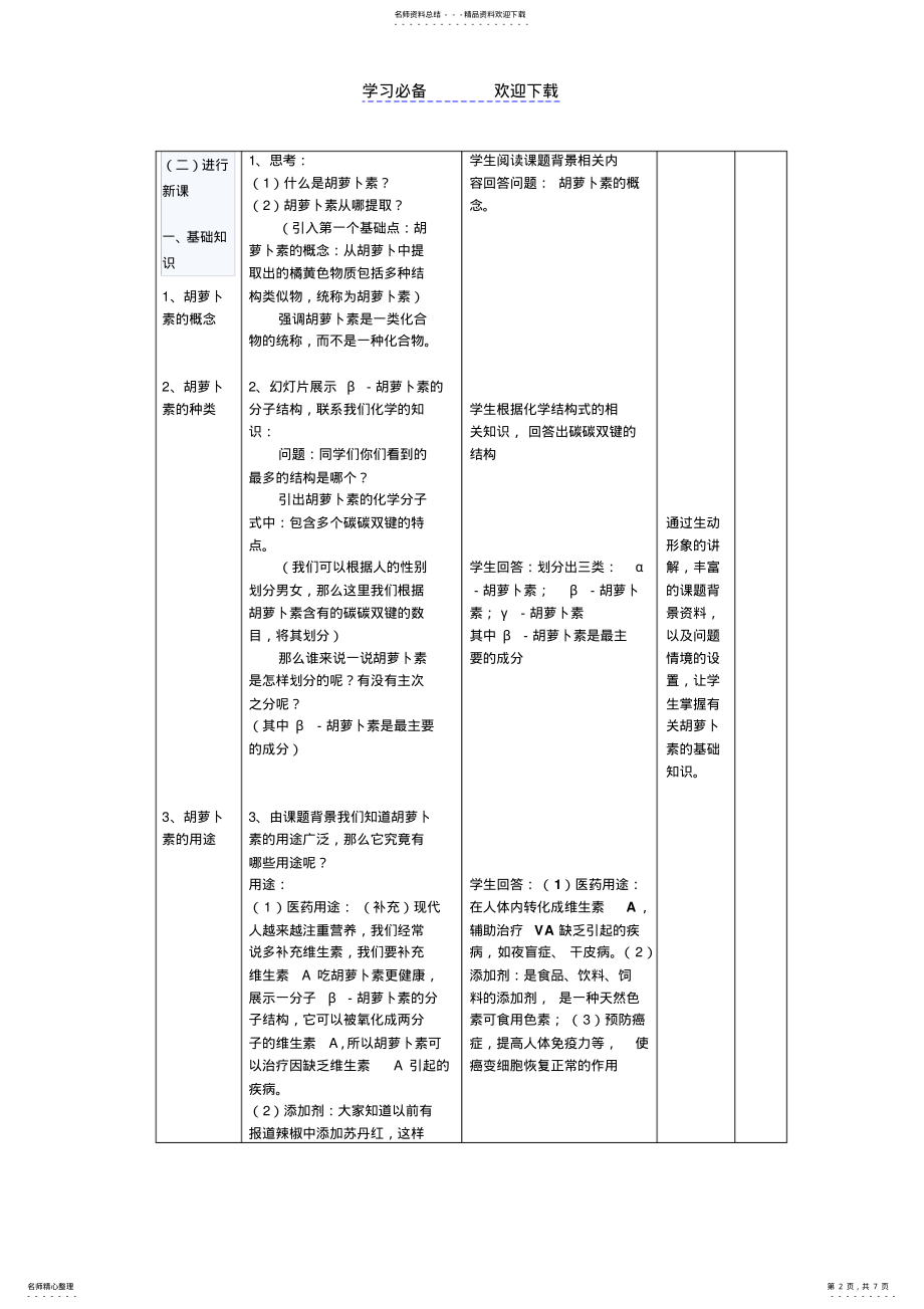 2022年2022年胡萝卜素的提取教学设计 .pdf_第2页