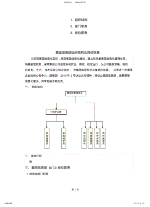 2022年2022年集团公司信息部组织架构及岗位职责 .pdf