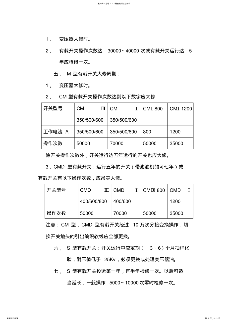 2022年有载开关检修周期及检修内容 .pdf_第2页