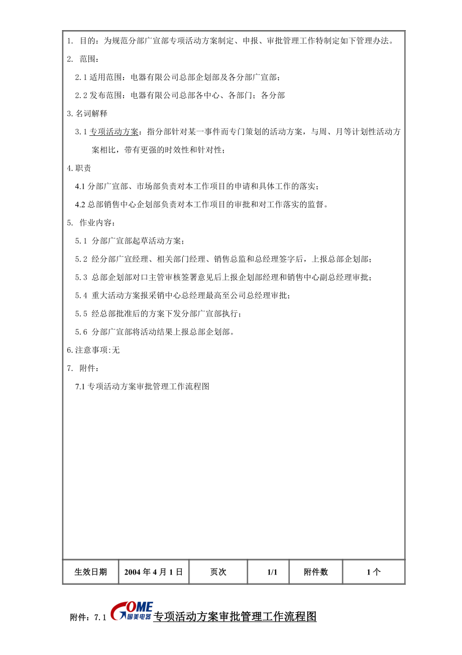 家电卖场超市大型百货运营资料 销售 企划002 企划专项活动方案审批管理办法.doc_第2页