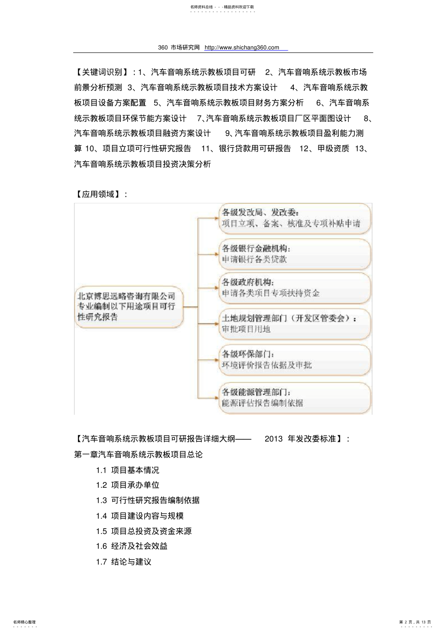 2022年汽车音响系统示教板项目可行性研究报告评审方案设计 .pdf_第2页