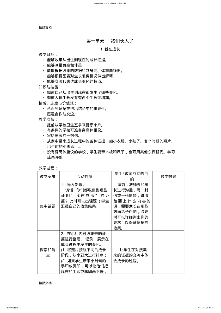 2022年最新苏教版小学科学六年级下册教案全集 .pdf_第1页