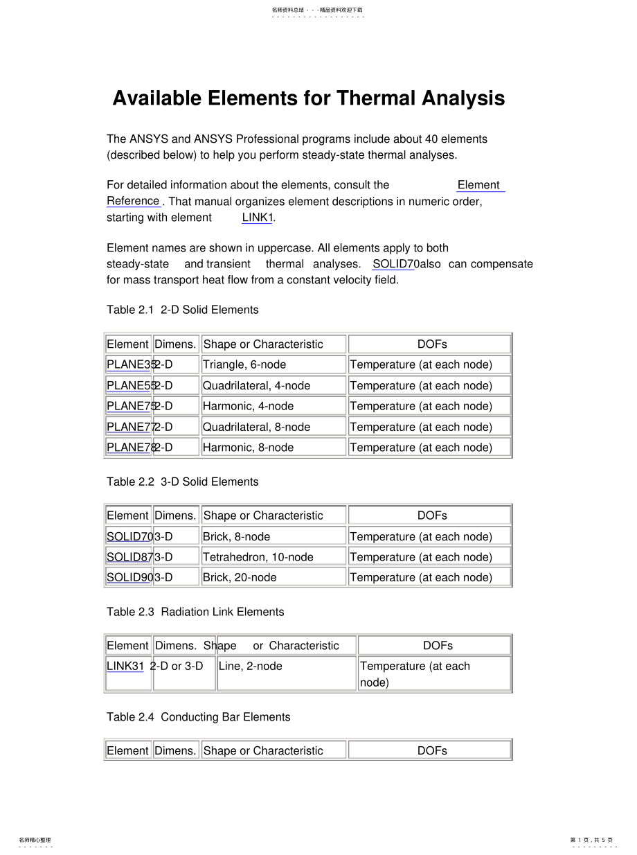 2022年ANSYS热分析的可用单元[定 .pdf_第1页