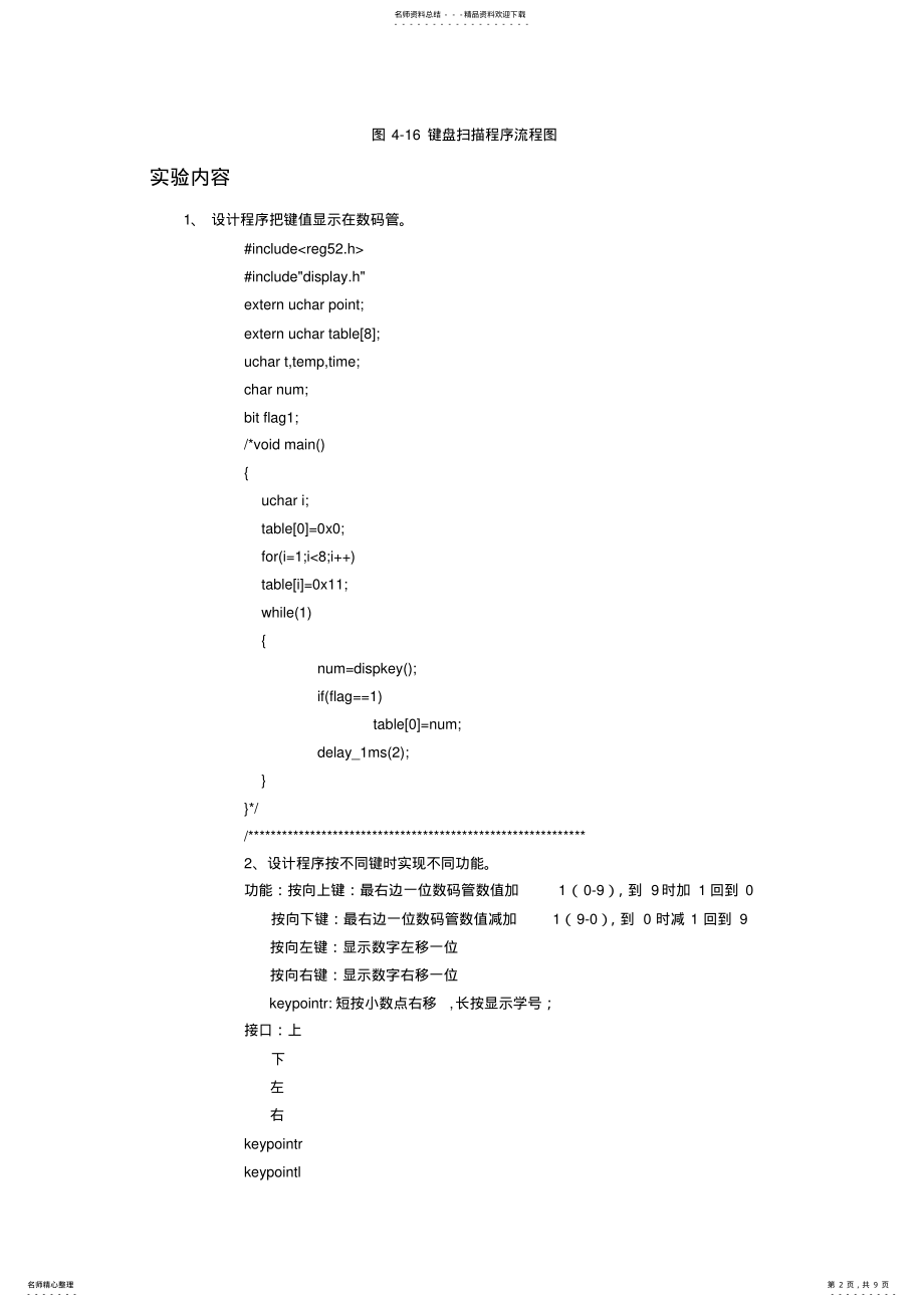 2022年2022年键盘显示程序设计实验 .pdf_第2页