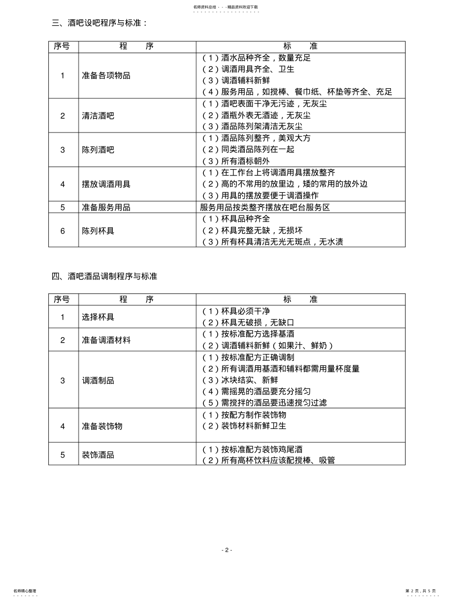 2022年2022年酒吧服务工作程序和标准 .pdf_第2页