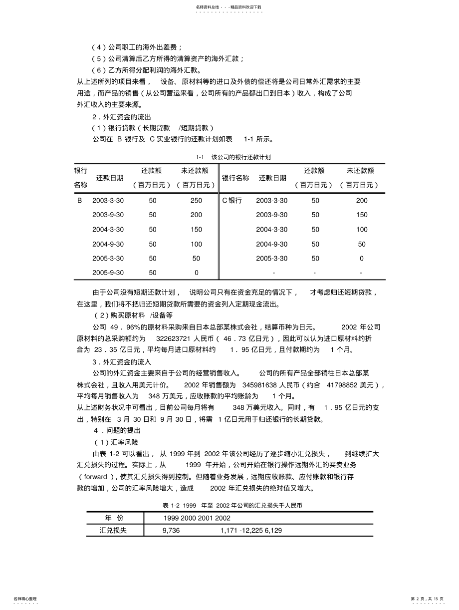 2022年2022年金融工程案例分析：外汇风险管理和投机增值 .pdf_第2页