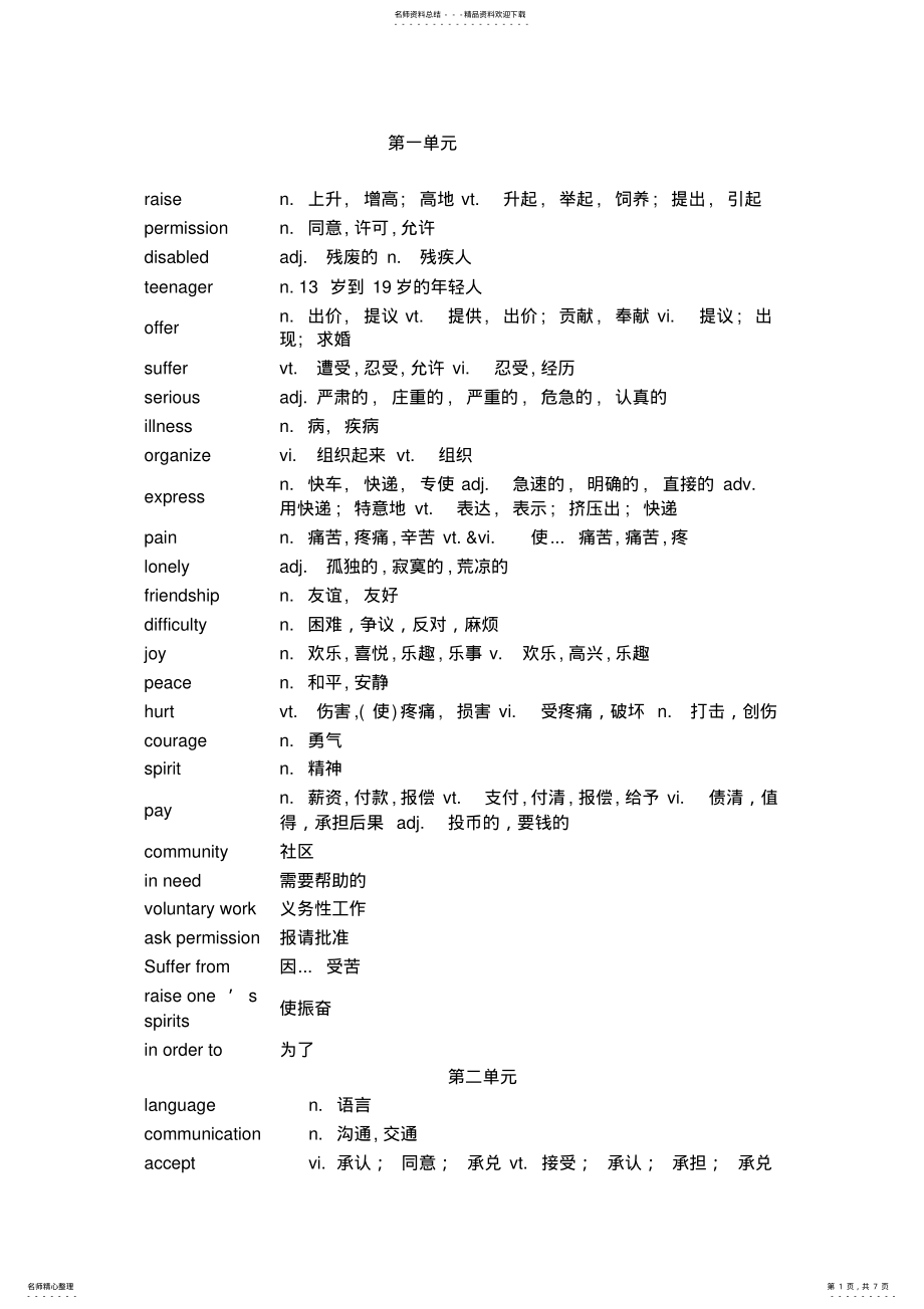 2022年深圳八年级下册课本英语单词 .pdf_第1页