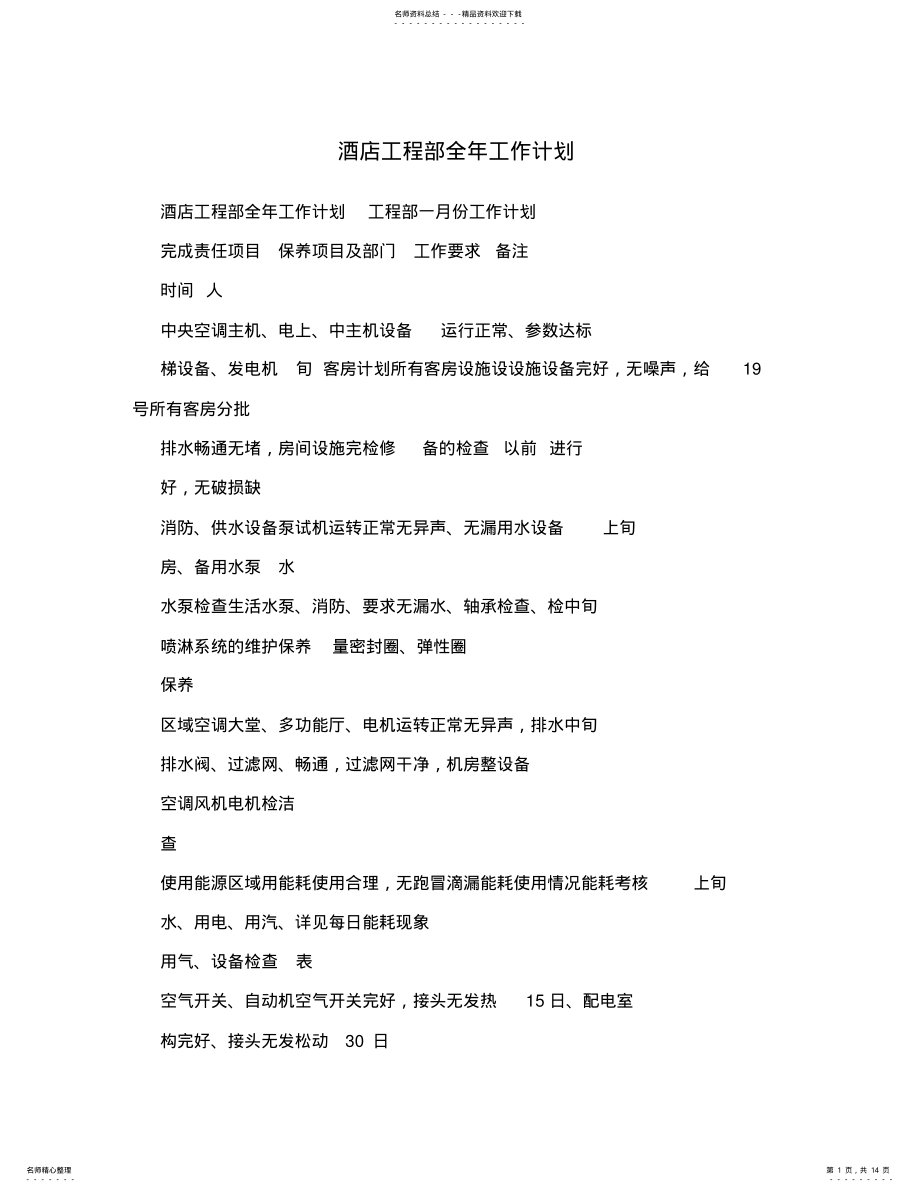 2022年2022年酒店工程部全年工作计划 .pdf_第1页