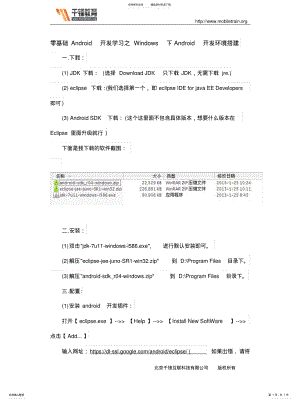 2022年2022年零基础Android开发学习之Windows下Android开发环境搭建[收 .pdf