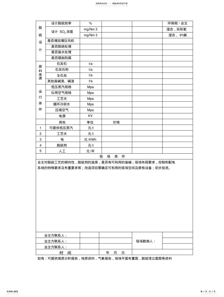 2022年2022年锅炉烟气脱硫除尘数据采集表 .pdf_第2页