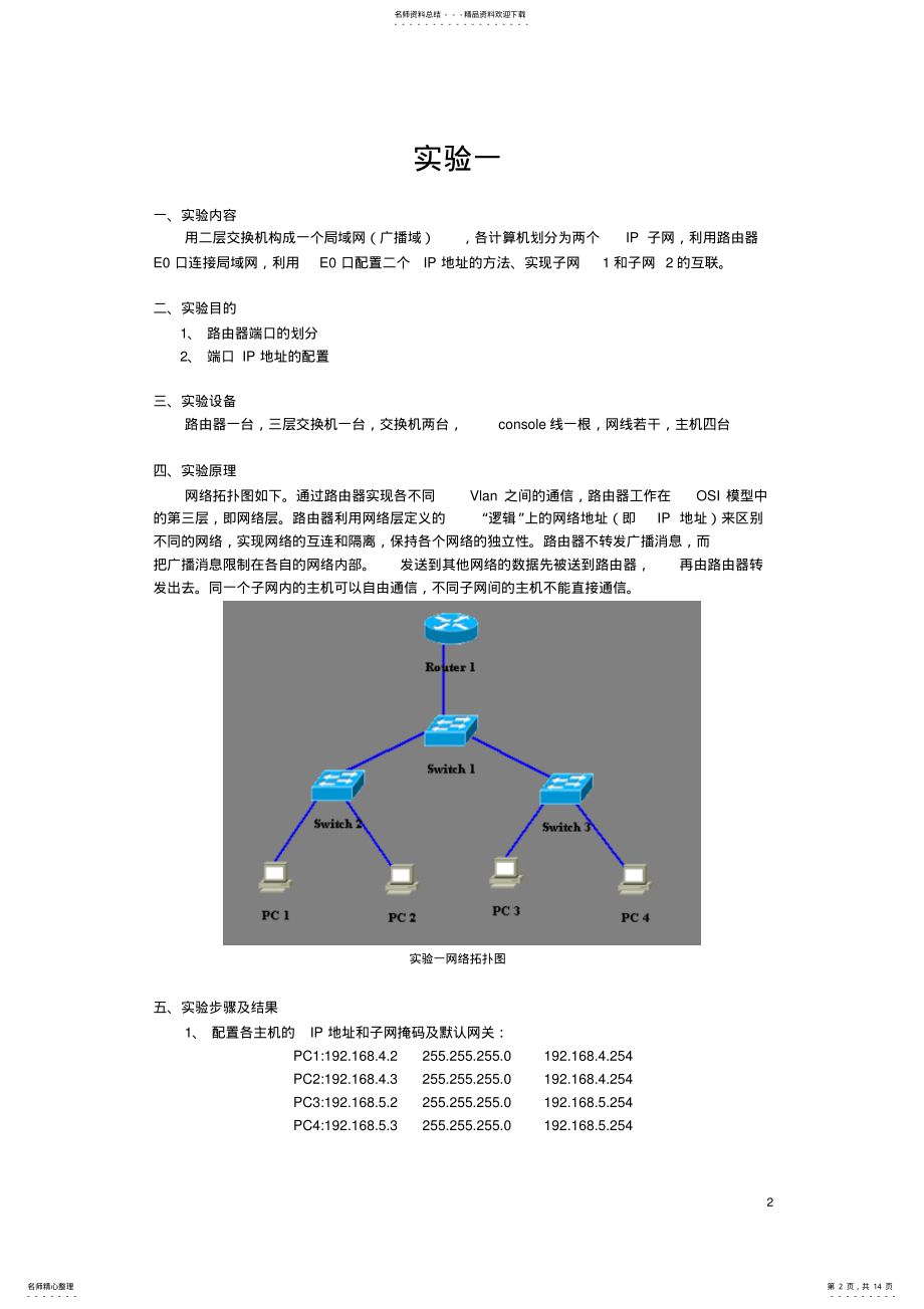 2022年2022年计算机网络实验实验报告汇总 .pdf_第2页