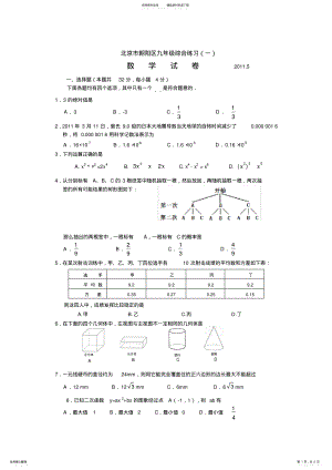 2022年朝阳区初三一模试题 .pdf