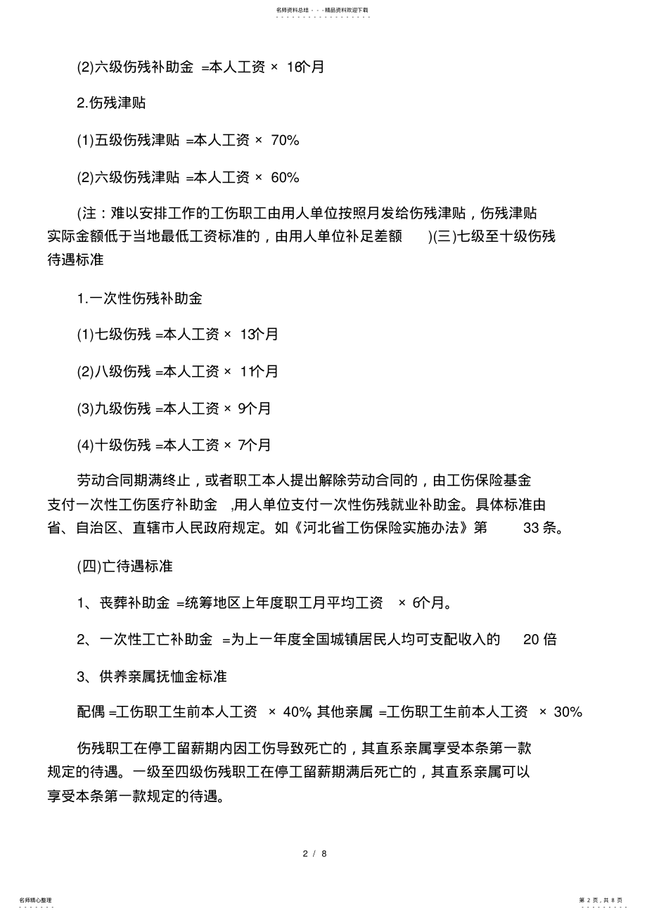 2022年最新工伤赔偿标准依据及计算 .pdf_第2页