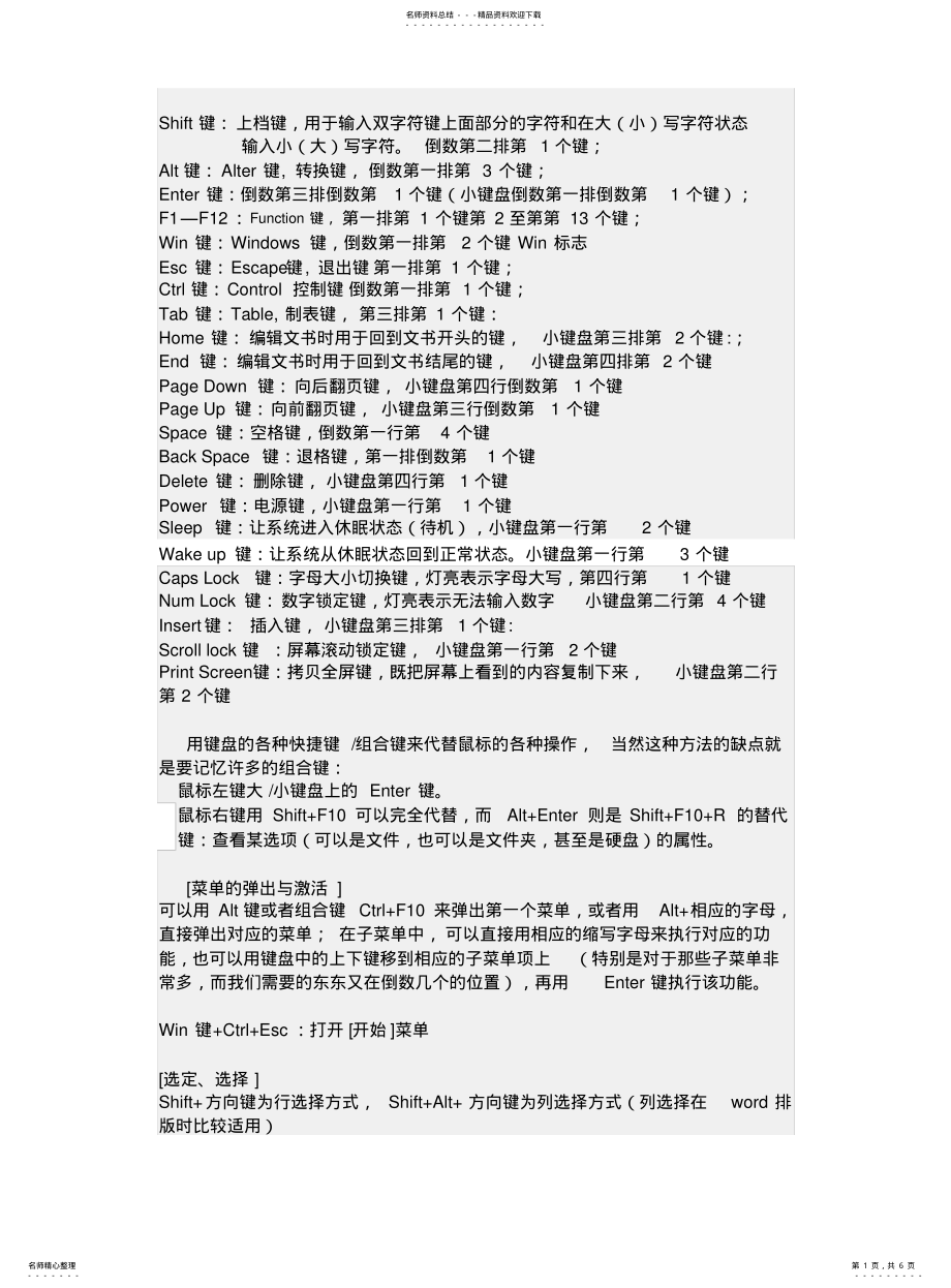 2022年2022年键盘各按键名称与作用 .pdf_第1页