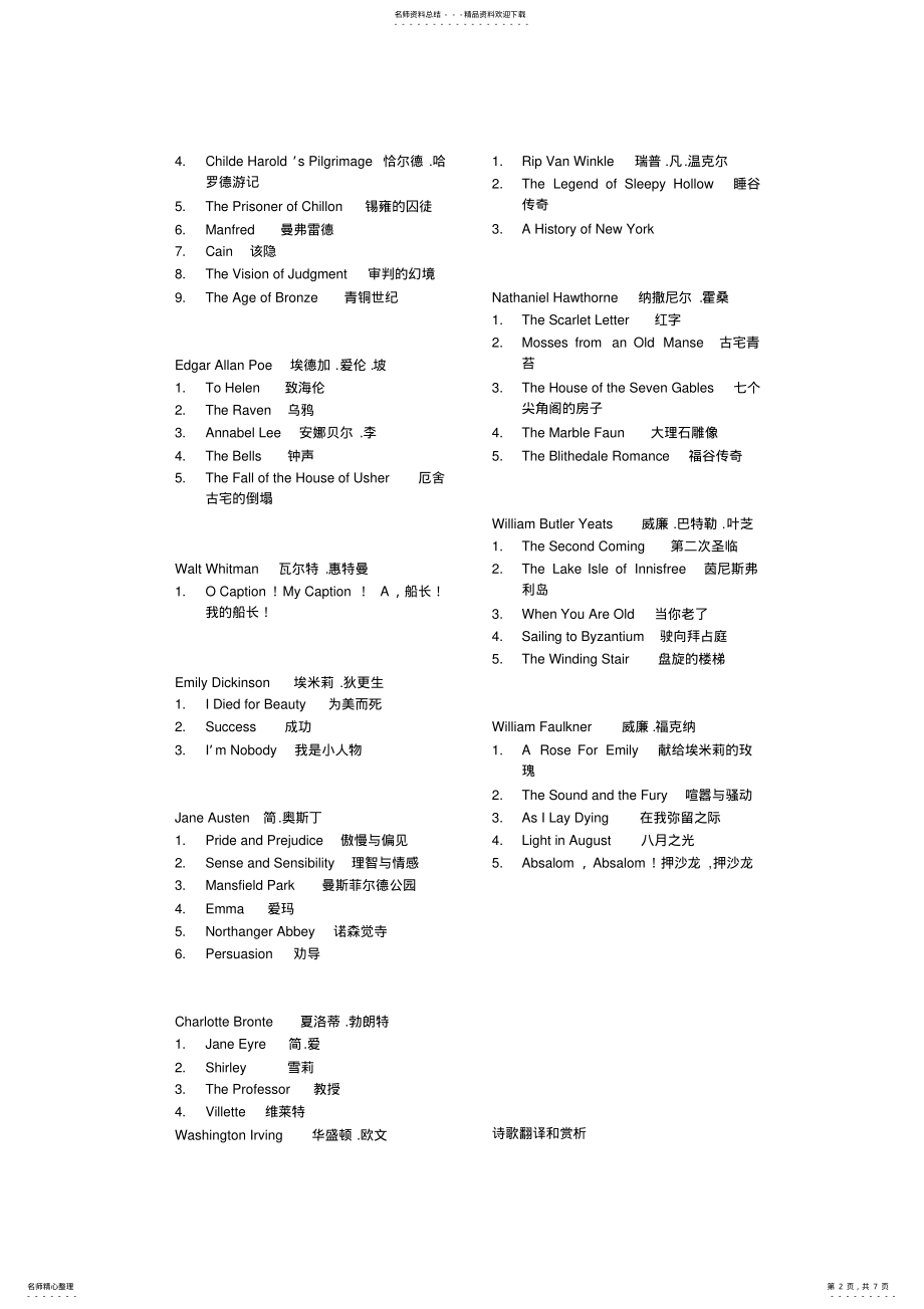 2022年欧美文学名篇选读参考答案 .pdf_第2页