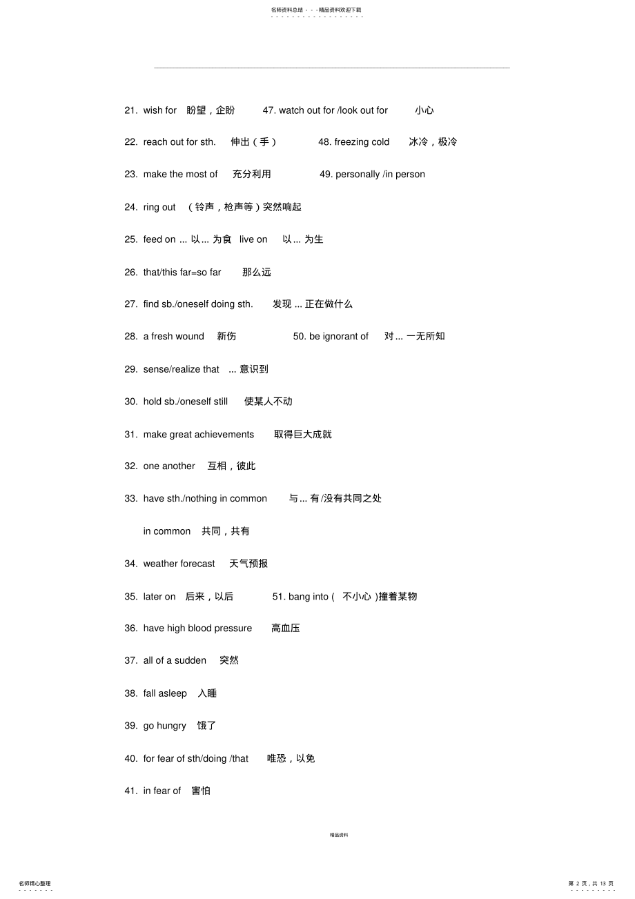 2022年牛津高中英语模块三unit--短语词组总结 .pdf_第2页