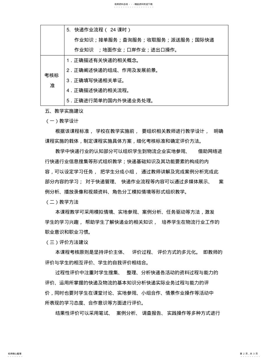 2022年《快递实务》课程标准 .pdf_第2页