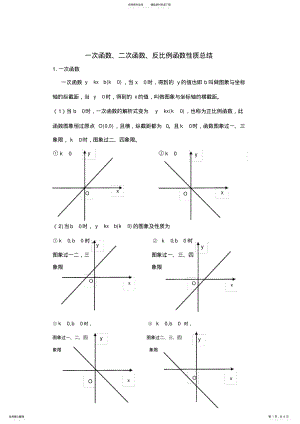 2022年一次函数,二次函数,反比例函数性质总结 .pdf