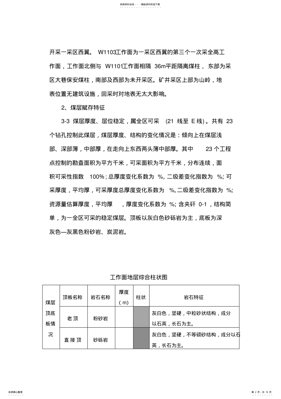 2022年W综采工作面安全风险辨识评估报告 .pdf_第2页