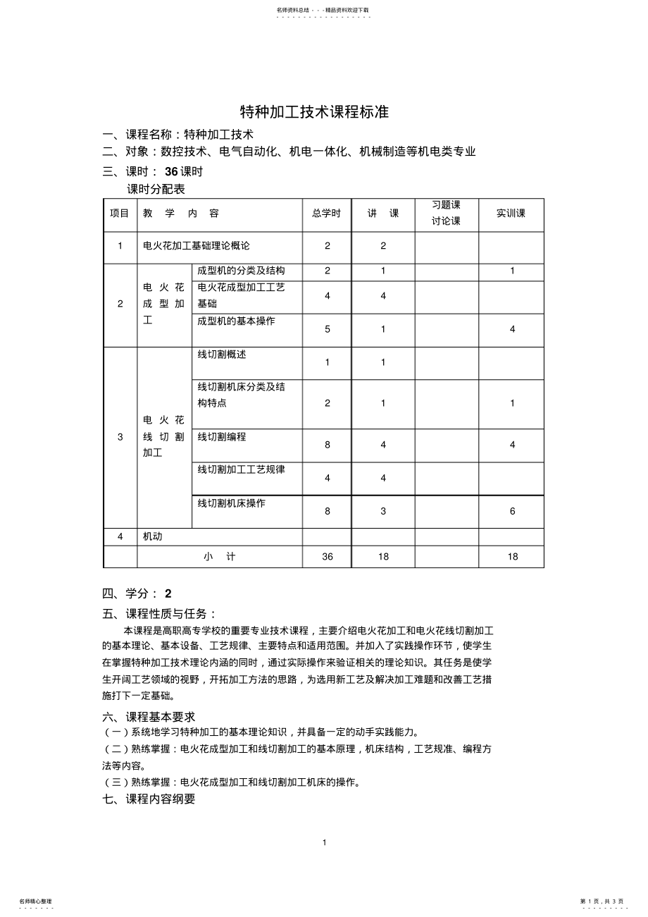 2022年特种加工课程标准 .pdf_第1页