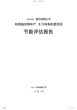 XX肥料有限公司节能评估报告 .pdf