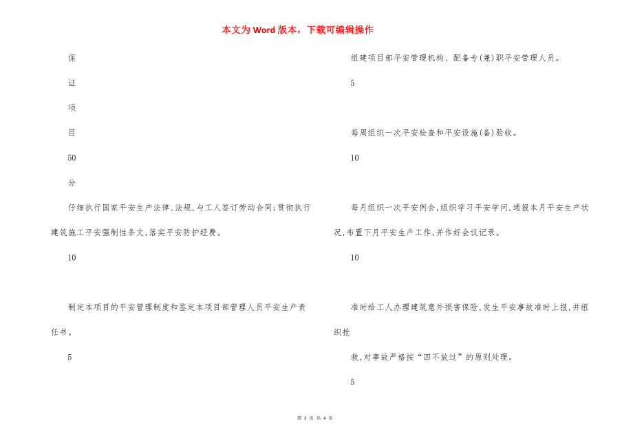 Z项目经理安全责任目标考核表.docx_第2页