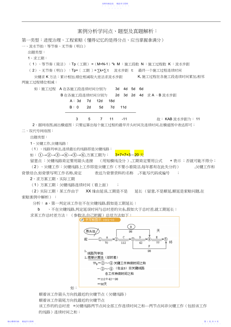 2022年一建建筑实务案例分析知识点题型及真题解析.docx_第1页