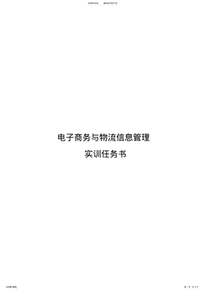 2022年电子商务与物流信息管理实训指导书 .pdf