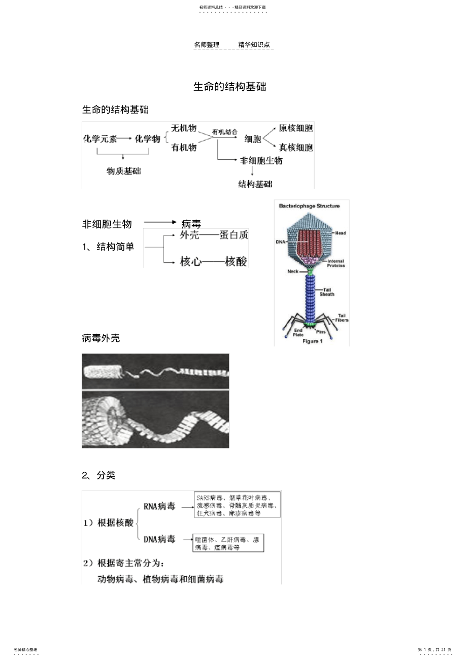 2022年生命的结构基础知识点归纳 2.pdf_第1页