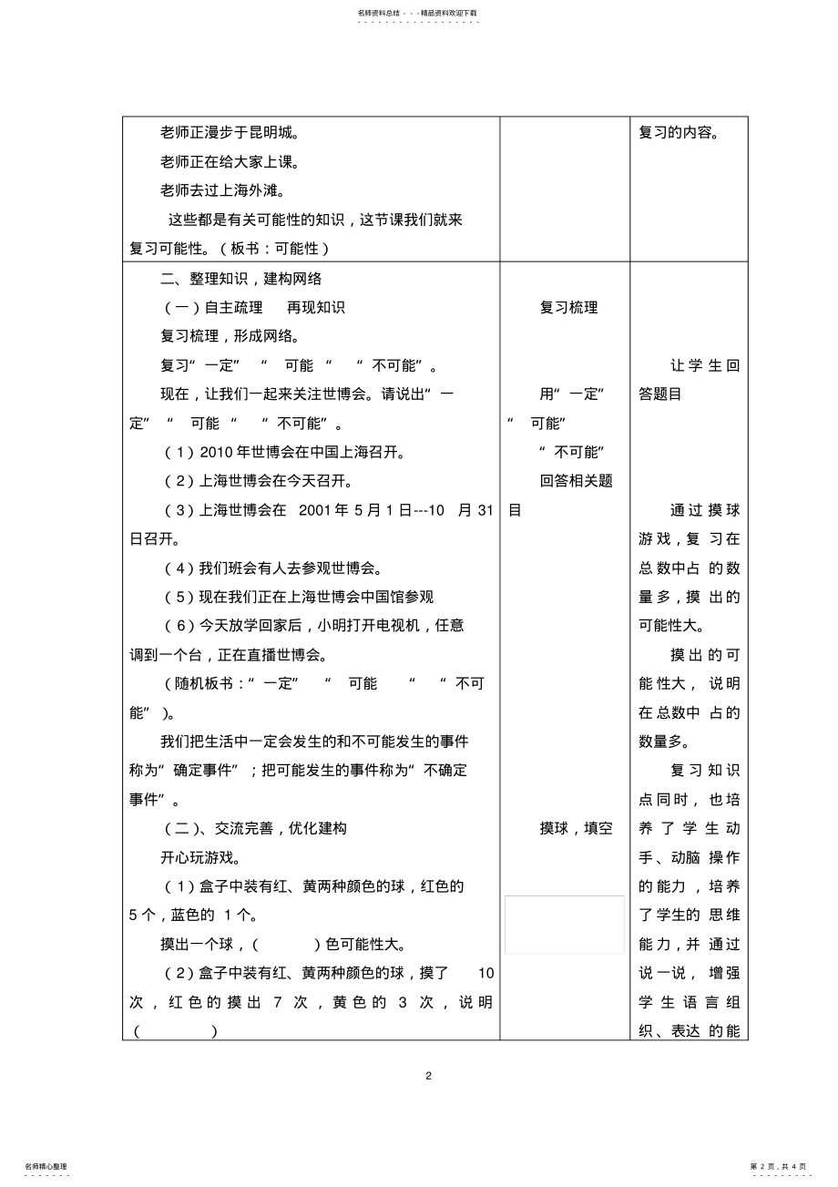 2022年《可能性》复习课教学设计 .pdf_第2页