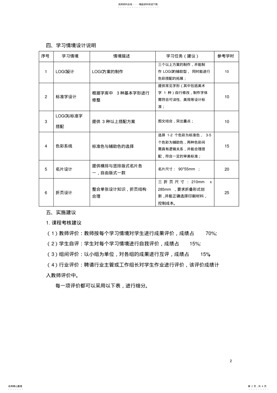 2022年《VI设计》课程标准 .pdf_第2页