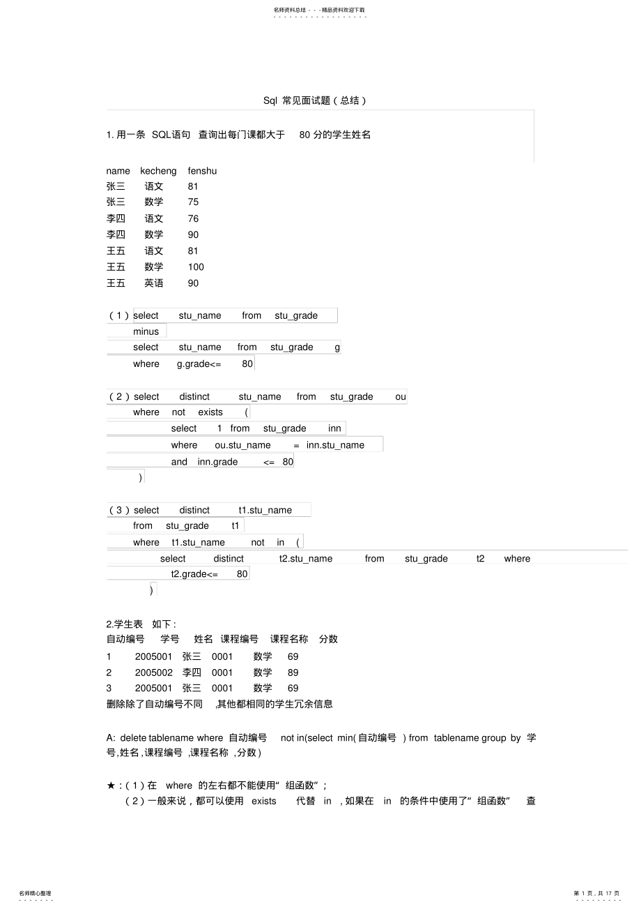 2022年sql面试题 .pdf_第1页