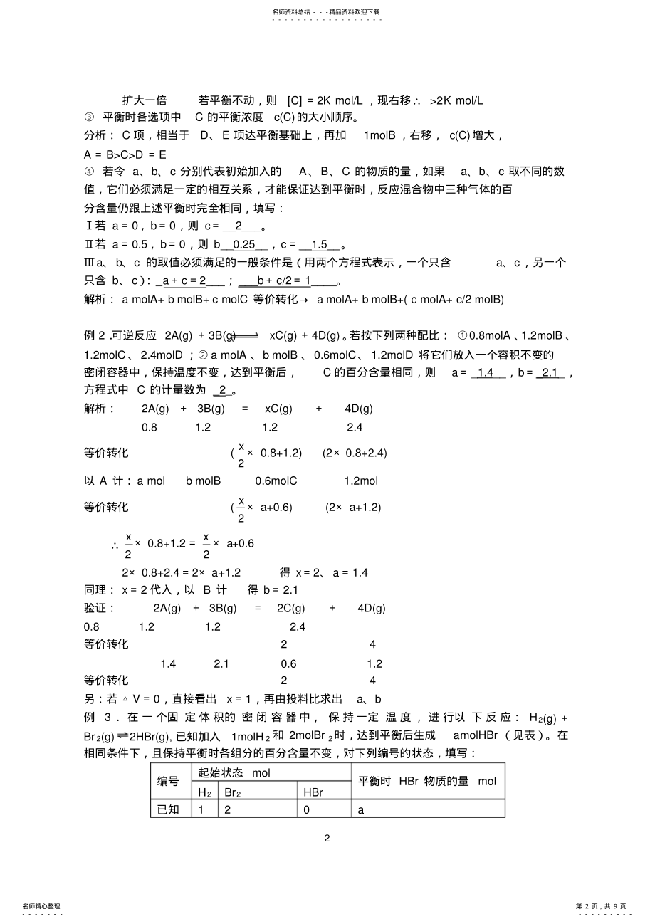 2022年等效平衡的类型及解题思路 .pdf_第2页