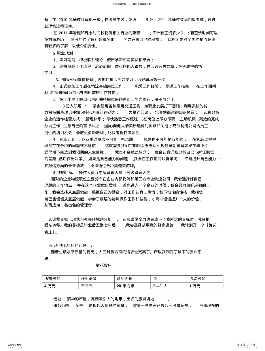 2022年物流职业生涯规划 .pdf_第2页