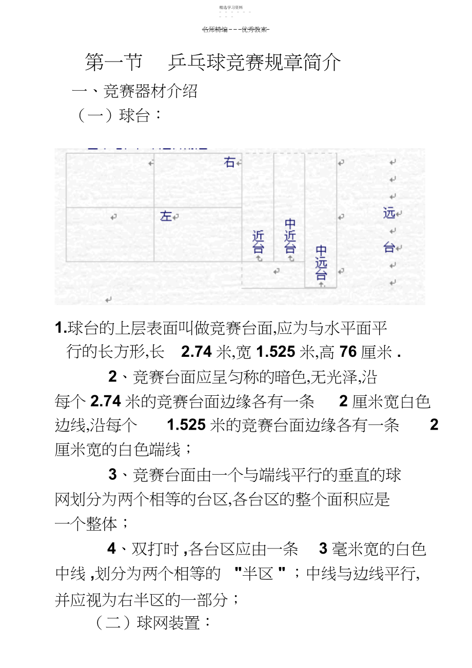 2022年第十章乒乓球竞赛规则、规程与裁判法教案.docx_第1页