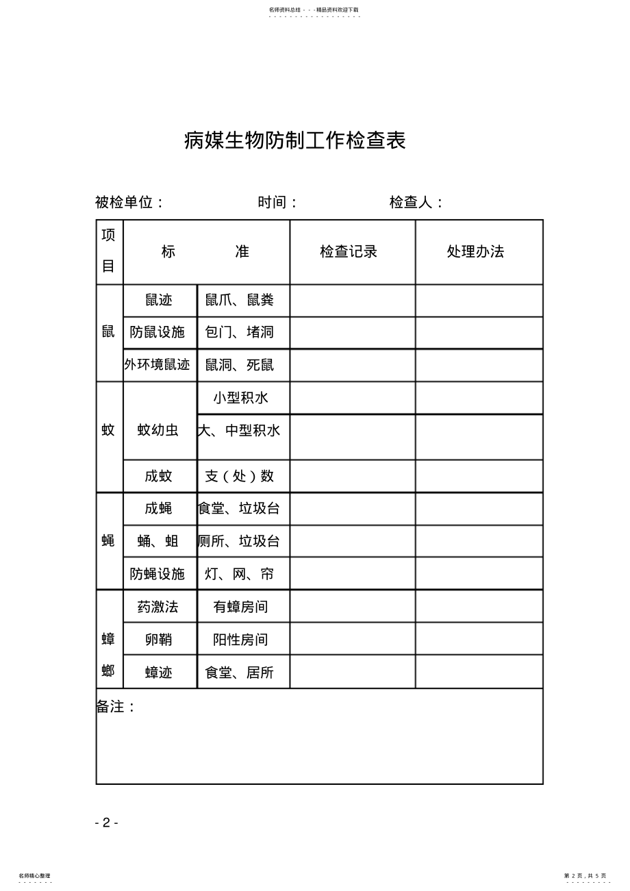 2022年xxx镇病媒生物防治检查监督表 .pdf_第2页