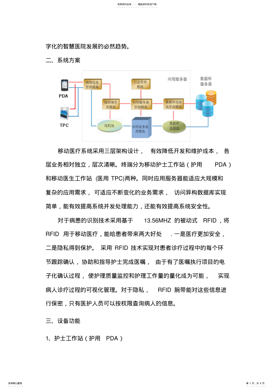 2022年移动医疗系统解决方案 .pdf_第2页