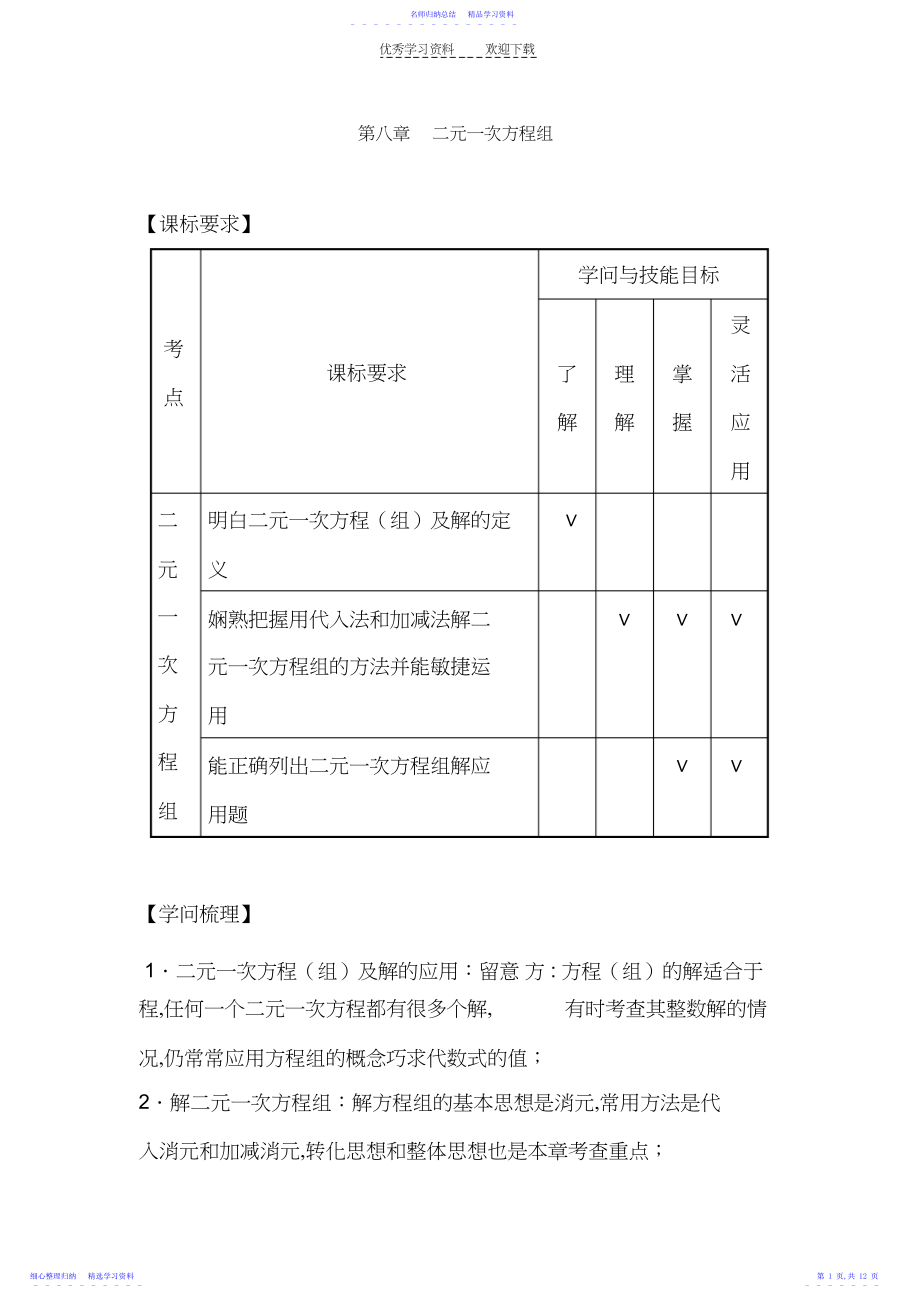 2022年七年级数学二元一次方程组单元测试题.docx_第1页