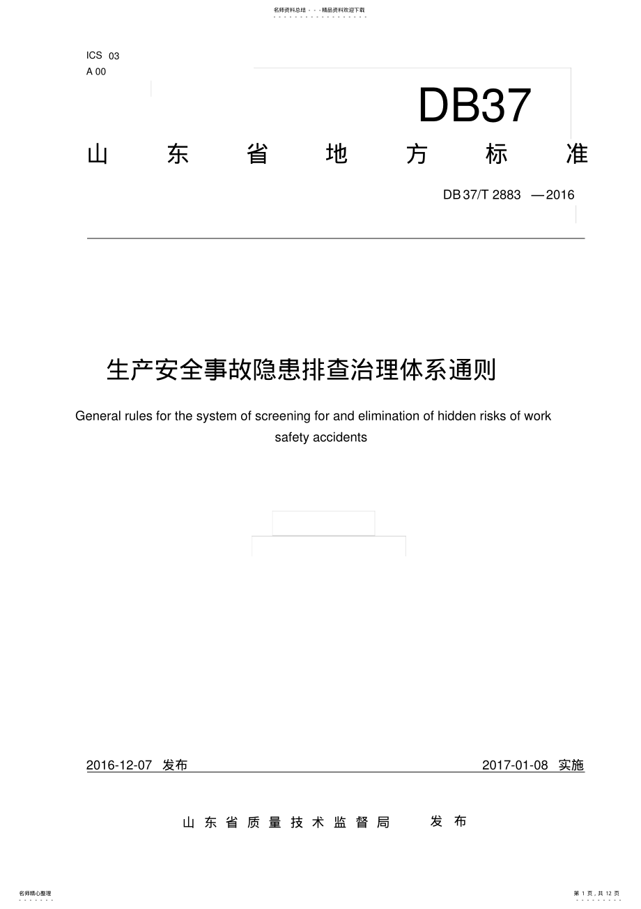 2022年生产安全事故隐患排查治理体系通则 .pdf_第1页