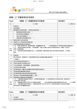 2022年OEM质量管理体系审查表 .pdf