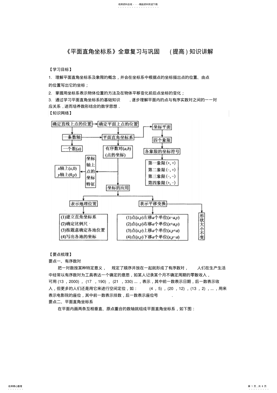 2022年《平面直角坐标系》全章复习与巩固知识讲解 2.pdf_第1页