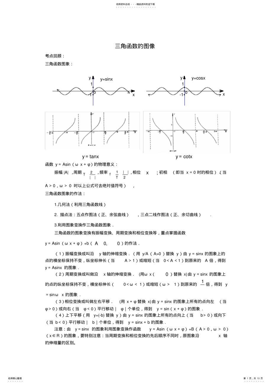 2022年三角函数的图像 .pdf_第1页