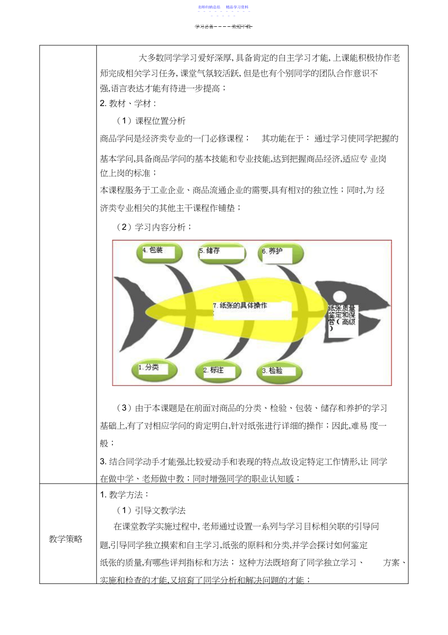 2022年《商品知识》纸张教学设计.docx_第2页