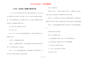 （公司）企业员工招聘与录用办法.docx