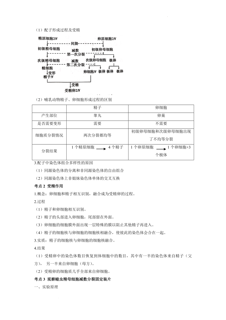 高考生物一轮复习基础知识甄选手账 ：遗传的细胞基础.docx_第2页