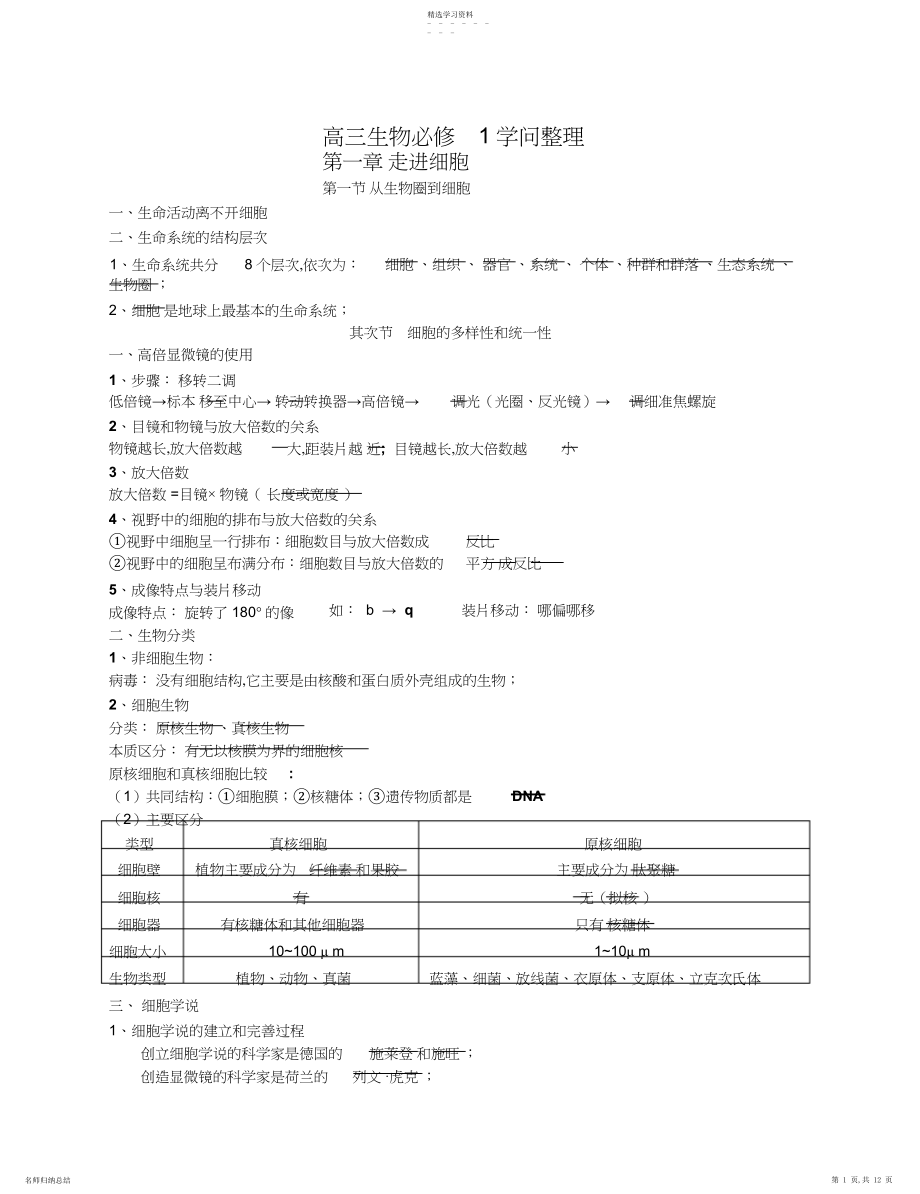 2022年生物必修知识点2.docx_第1页