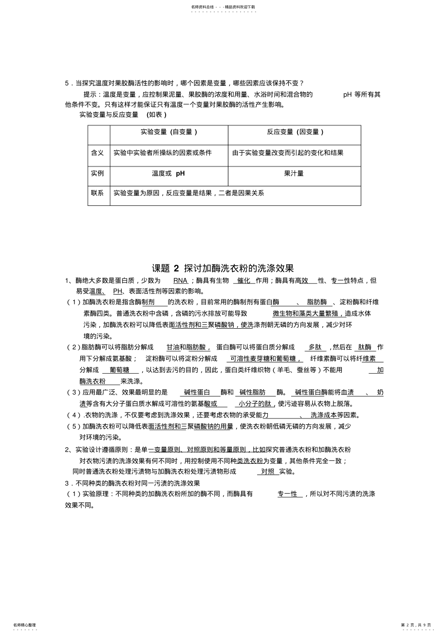 2022年专题酶的研究和应用知识点 .pdf_第2页