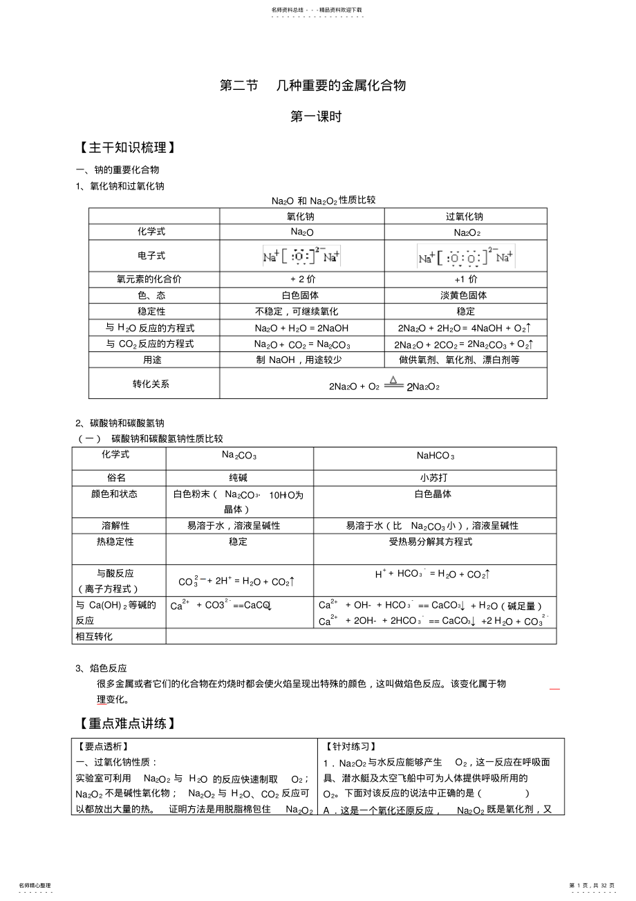 2022年第二节几种重要的金属化合物 .pdf_第1页